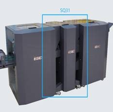 Буклетмейкер с квадрачением корешка / Полуавтоматическая проволокошвейная брошюровальная линия AUSJETECH SQ31 с квадрачением корешка 